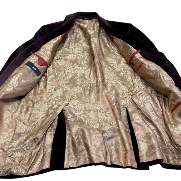 Hugo Boss Maselli Velvet Plum Purple Blazer Sportscoat 42L - Picture 9 of 11